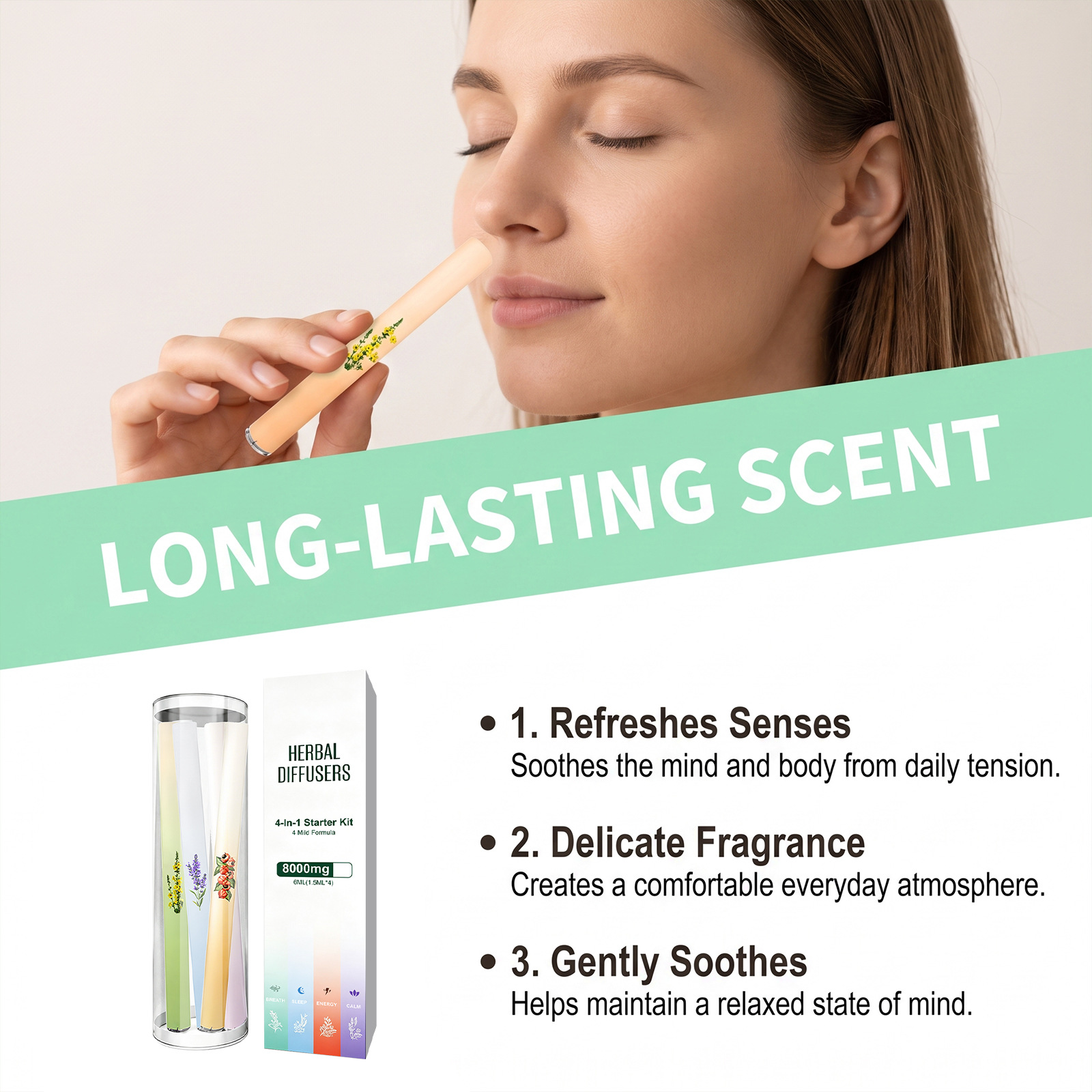 Herbal Wellness Kit - جهاز استنشاق العطور الطبيعي المصنوع من
