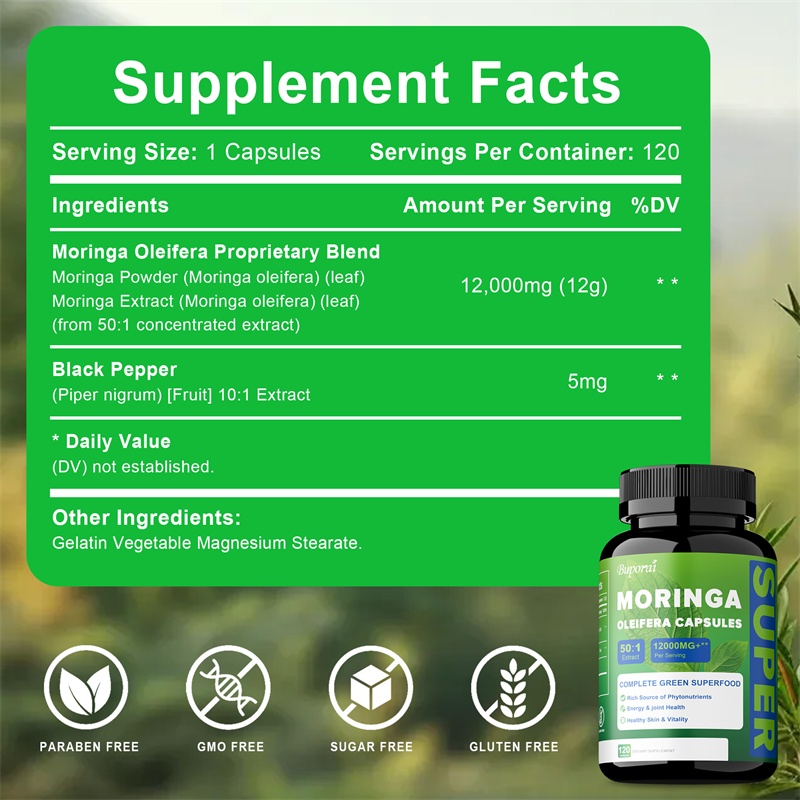 كبسولات مسحوق أوراق المورينجا  - مراجعة Moringa Leaf Powder وسعره