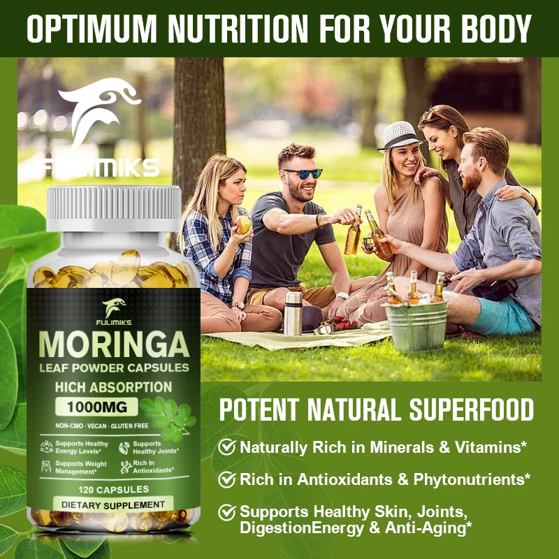 كبسولات مسحوق أوراق زيت الموري - مراجعة Moringa Leaf Powder وسعره